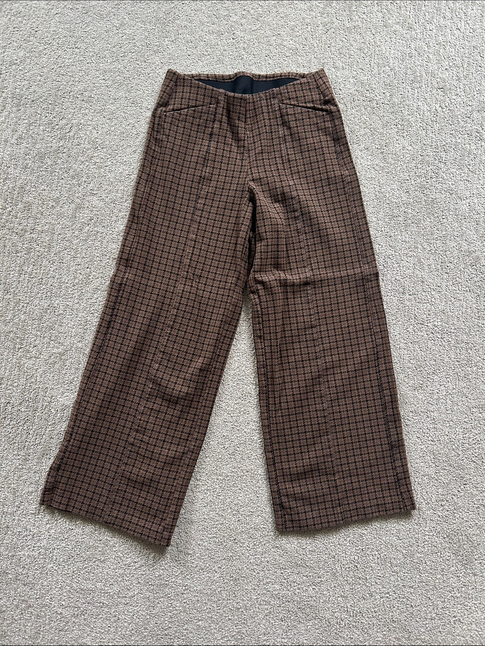 Old Navy Brown Plaid Pixie Wide Leg Pants